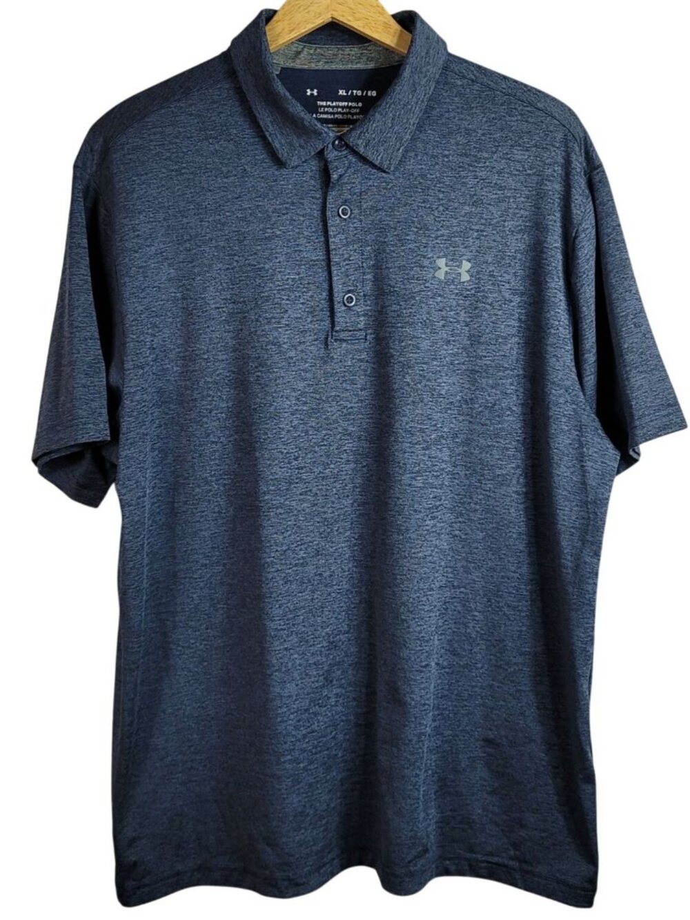 Under Armour Mens Playoff Polo Golf Shirt Blue XL Short Sleeves Collar Loose Fit
